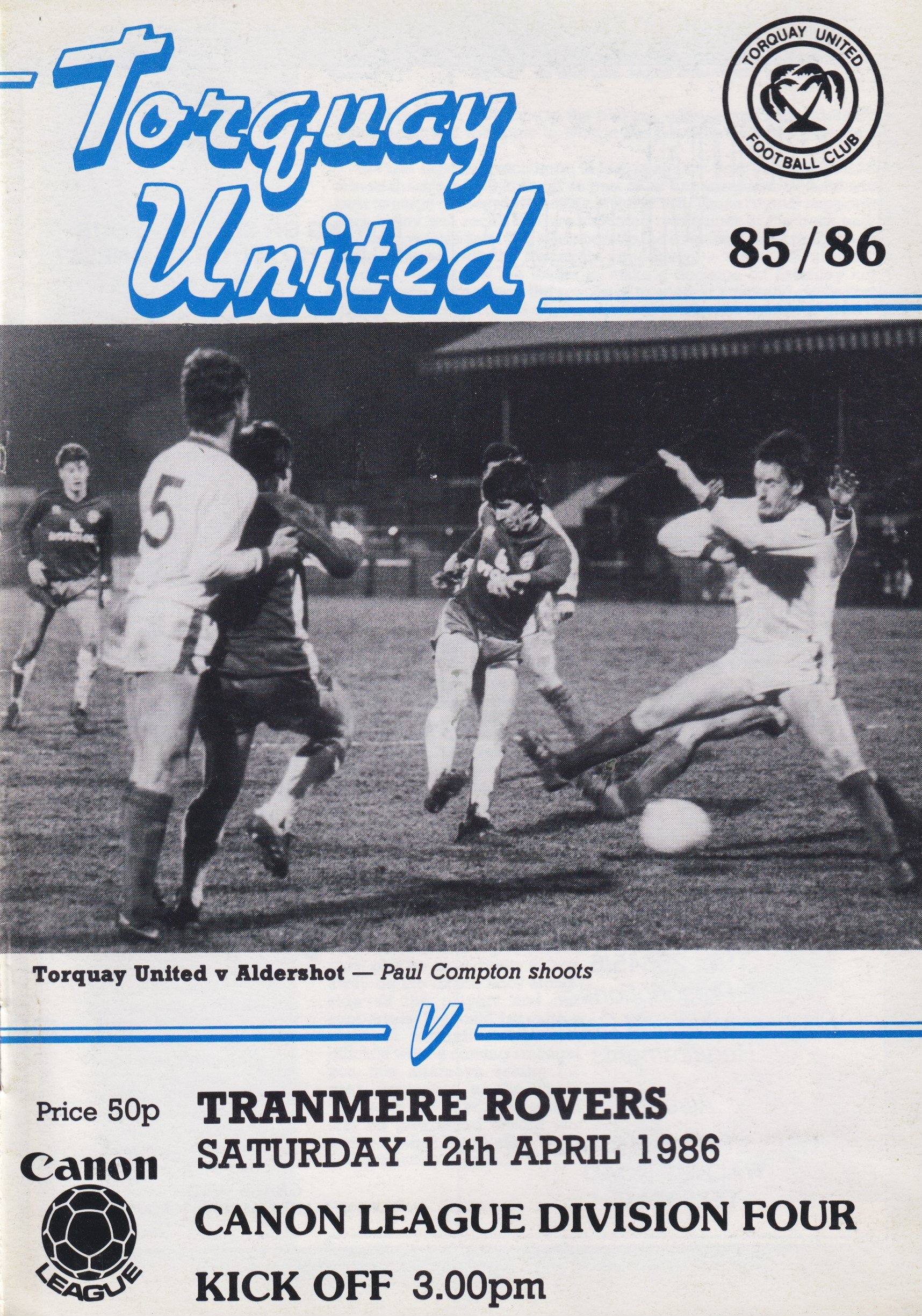 Torquay United v Tranmere Rovers match programme